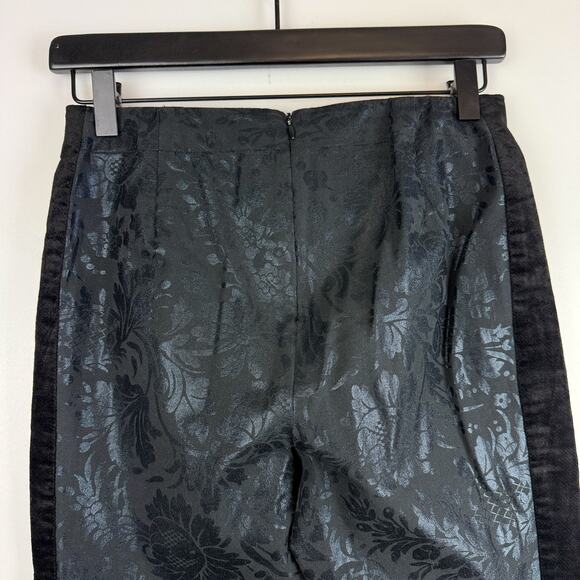 Anthropologie The Essential Skinny Pants Black Foil Damask Print 25” - Size 2 - Picture 5 of 9